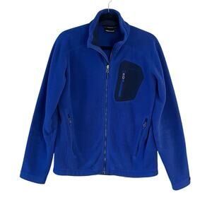 Marmot Polartec Fleece Jacket Men’s Size Small Blue Full Zip Outdoor Hiking Warm